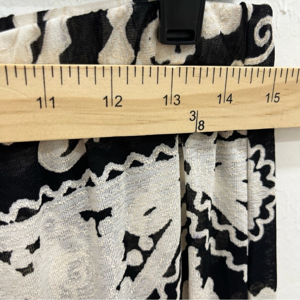 Lulus Wide Leg Pants Womens Small Black White Good Boho Geometric Floral Print - Picture 5 of 12